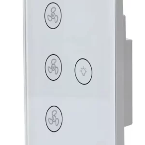 ventilador de color blanco e interruptor inteligente de luz