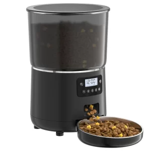 black smart pet feeder