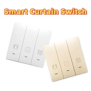 white and gold WiFi curtain switch