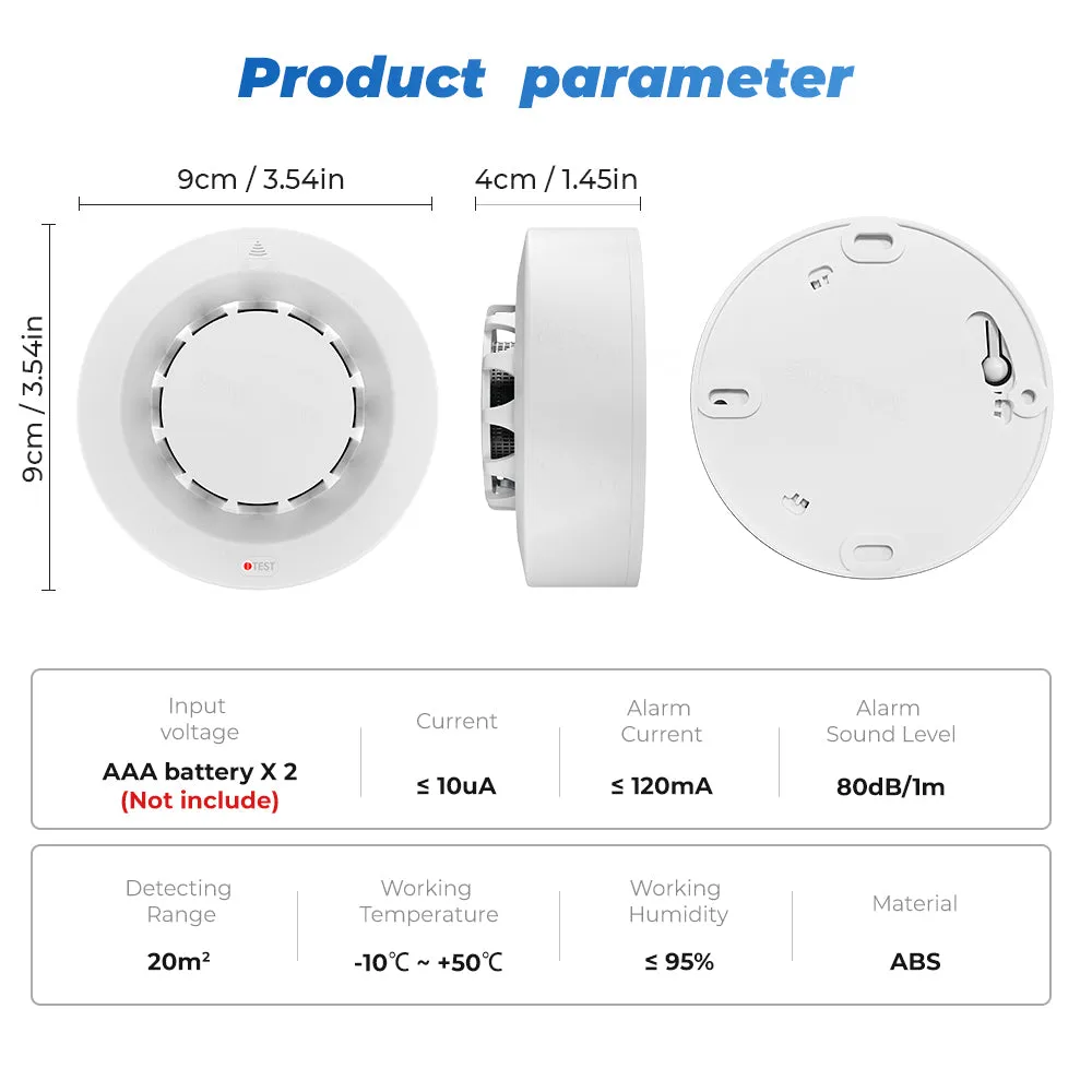 the parameters of the Zigbee smoke detector