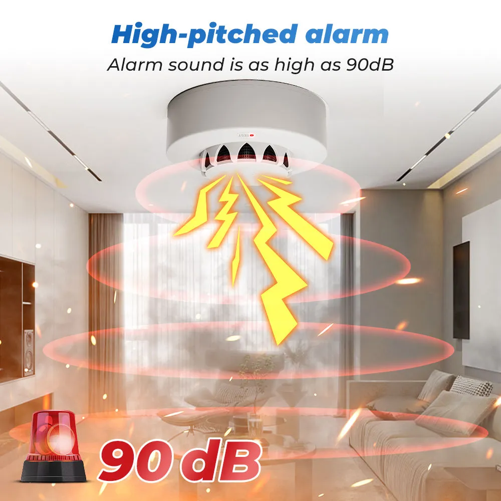 Zigbee smoke detector with high alarm sound at 90 dB