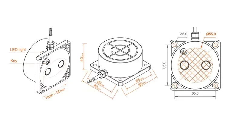 The size of the wireless water tank level sensor.